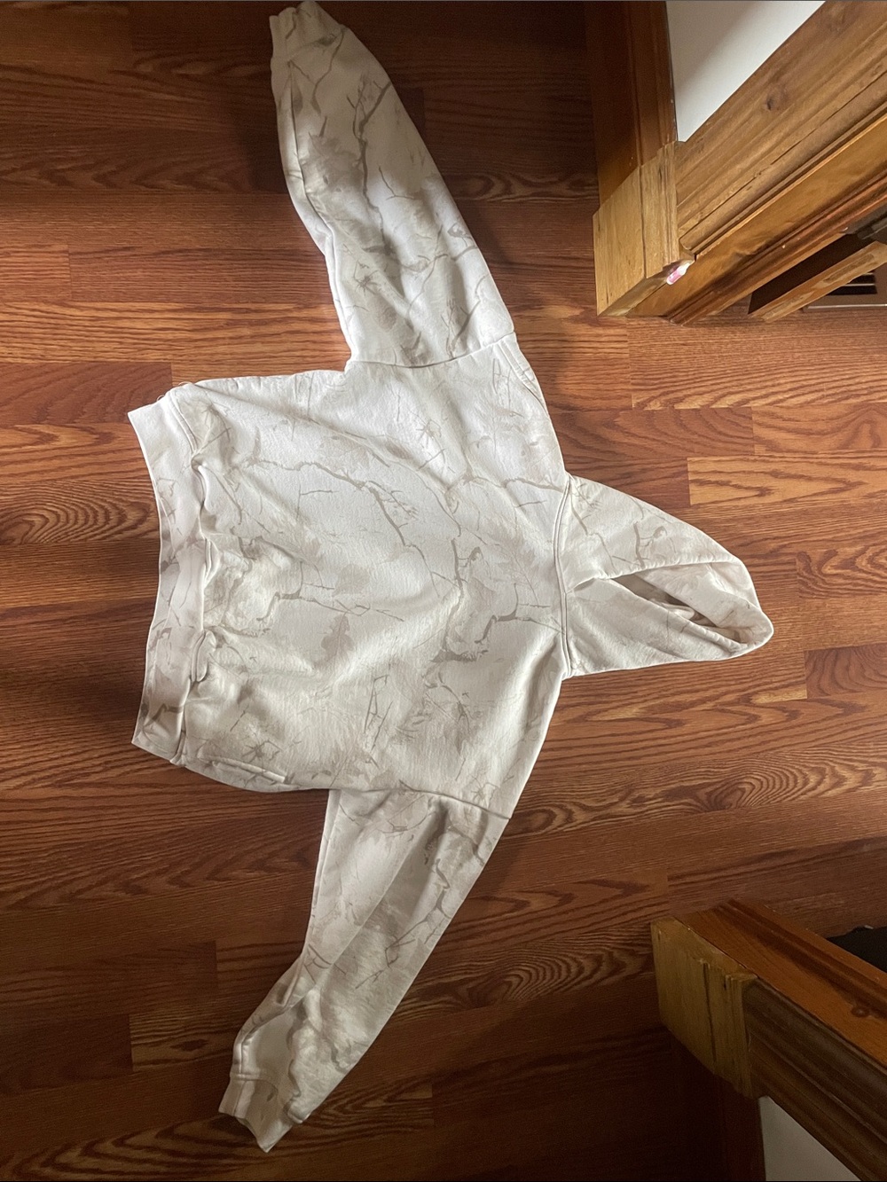Garage Cream Marble-Print Hoodie